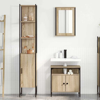 Bathroom Furniture Set 3 pcs Sonoma Oak Engineered Wood