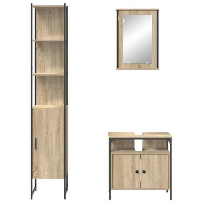 Bathroom Furniture Set 3 pcs Sonoma Oak Engineered Wood
