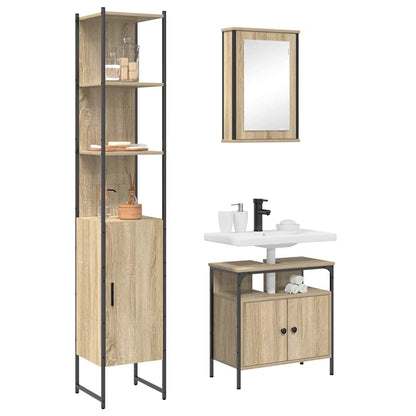 Bathroom Furniture Set 3 pcs Sonoma Oak Engineered Wood