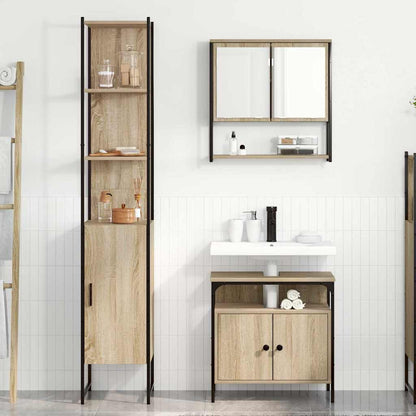 Bathroom Furniture Set 3 pcs Sonoma Oak Engineered Wood