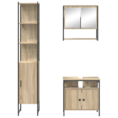 Bathroom Furniture Set 3 pcs Sonoma Oak Engineered Wood