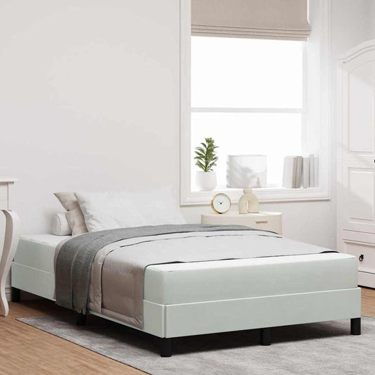 Box Spring Bed with Mattress Light Grey 120 x 210 cm Fabric