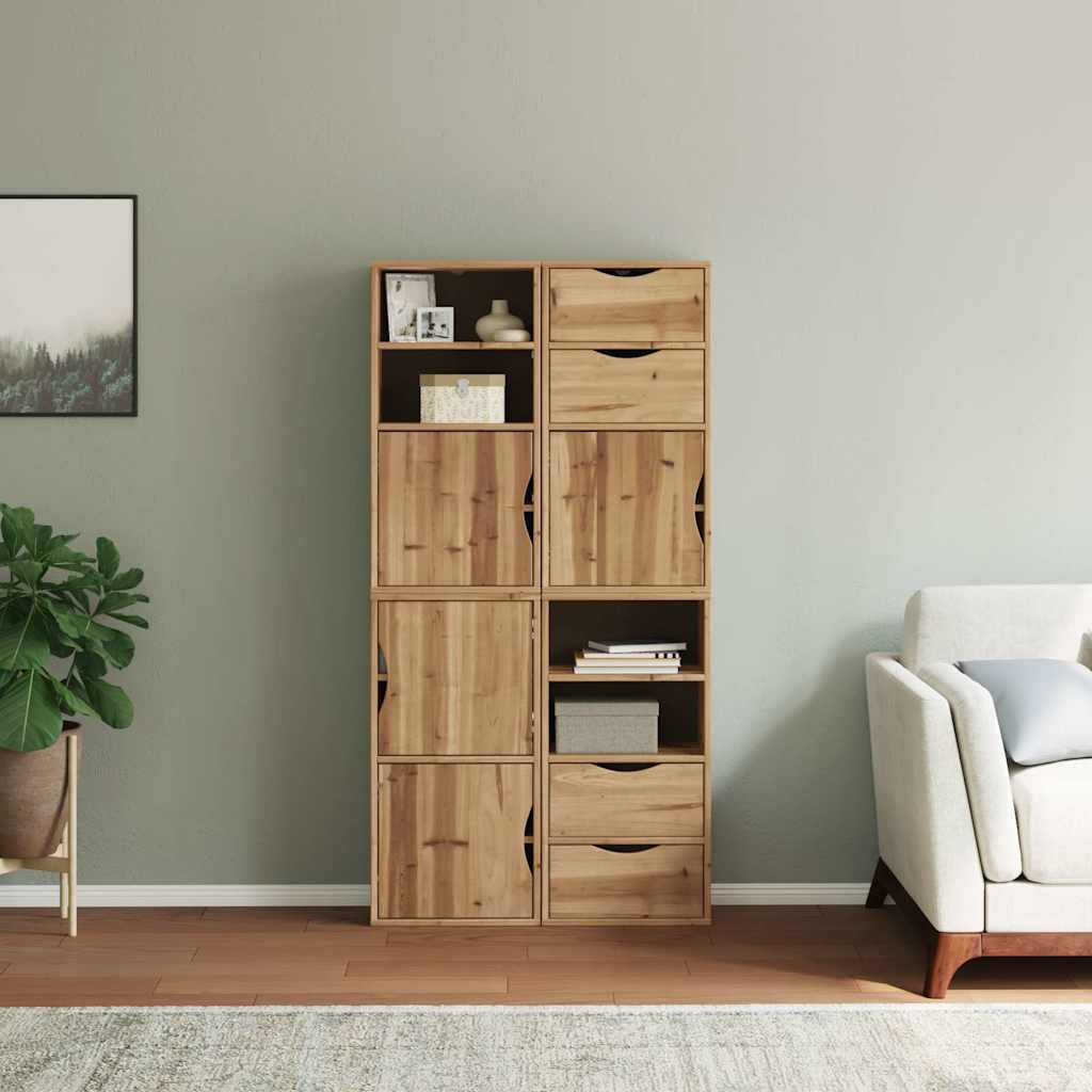 Side Cabinets 4 pcs "ODDA" 40x24x79 cm Solid Wood Pine