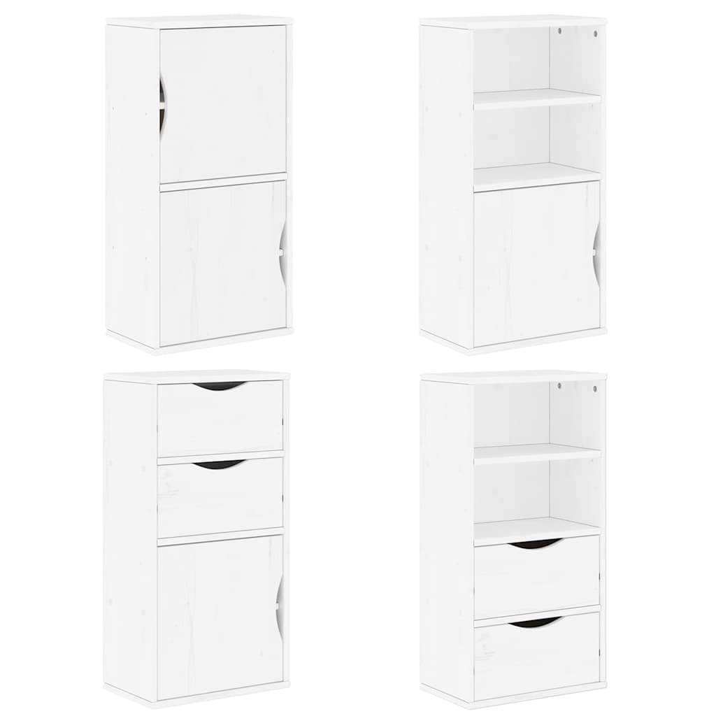 Side Cabinets 4 pcs "ODDA" White 40x24x79 cm Solid Wood Pine