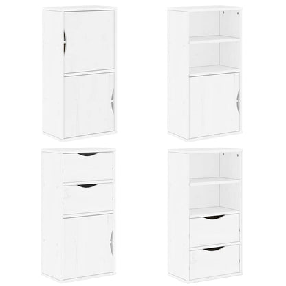 Side Cabinets 4 pcs "ODDA" White 40x24x79 cm Solid Wood Pine