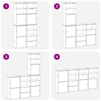 Side Cabinets 4 pcs "ODDA" 40x24x79 cm Solid Wood Pine