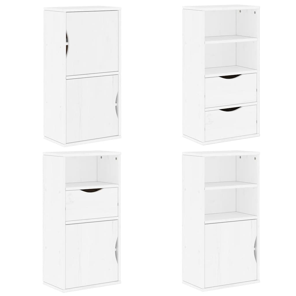 Side Cabinets 4 pcs "ODDA" White 40x24x79 cm Solid Wood Pine
