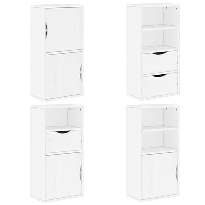 Side Cabinets 4 pcs "ODDA" White 40x24x79 cm Solid Wood Pine