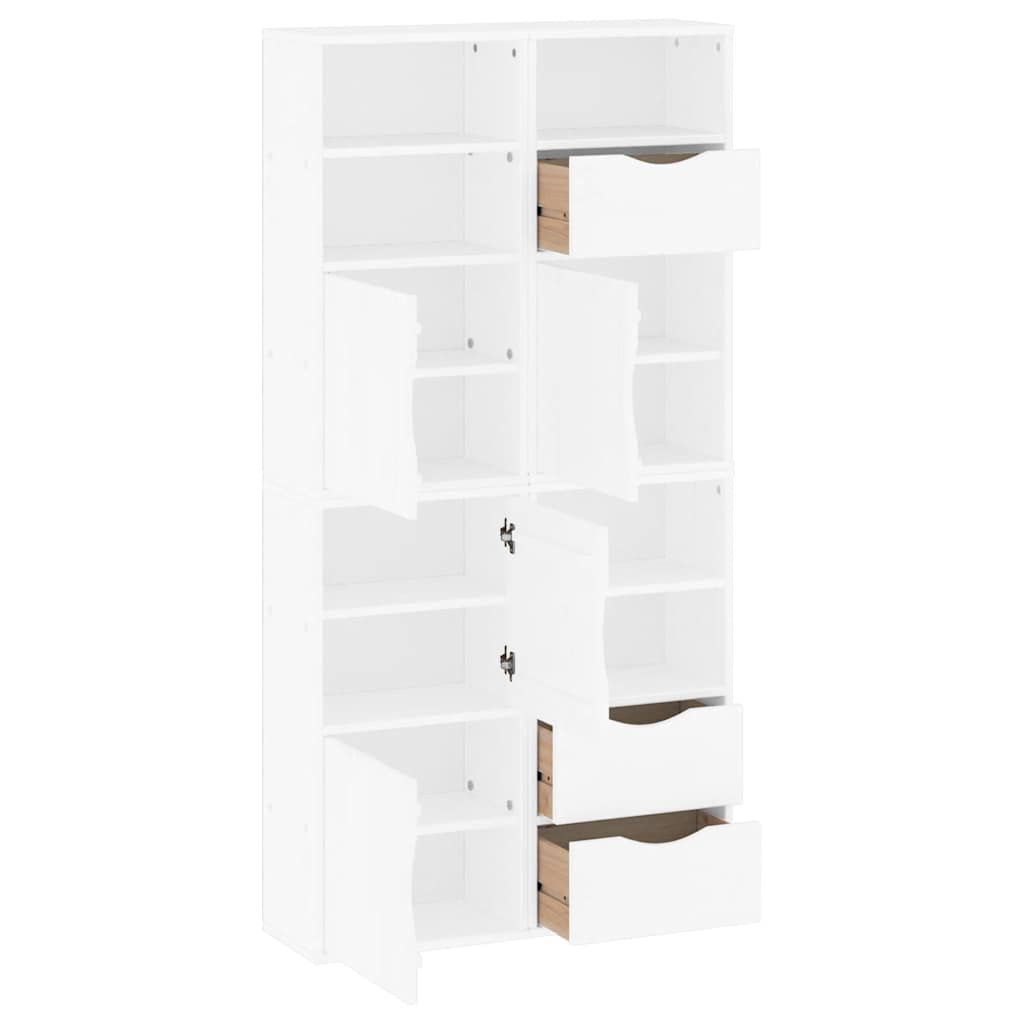 Side Cabinets 4 pcs "ODDA" White 40x24x79 cm Solid Wood Pine