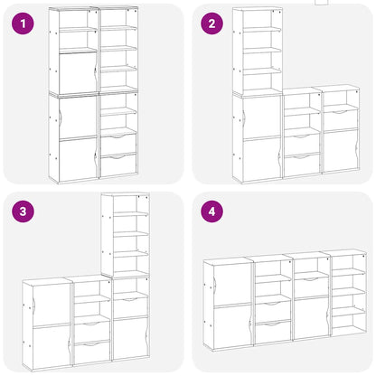 Side Cabinets 4 pcs "ODDA" 40x24x79 cm Solid Wood Pine