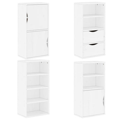 Side Cabinets 4 pcs "ODDA" White 40x24x79 cm Solid Wood Pine