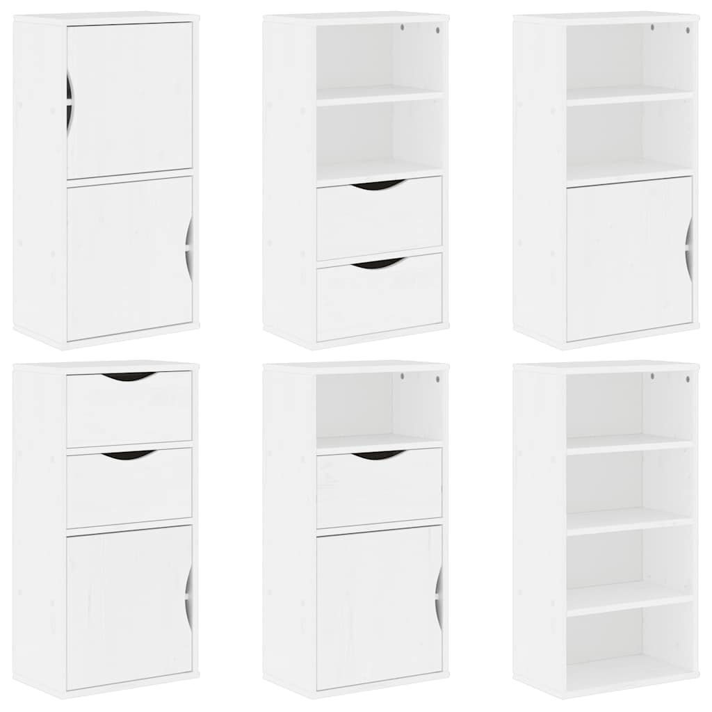Side Cabinets 6 pcs "ODDA" White 40x24x79 cm Solid Wood Pine