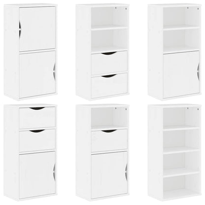 Side Cabinets 6 pcs "ODDA" White 40x24x79 cm Solid Wood Pine