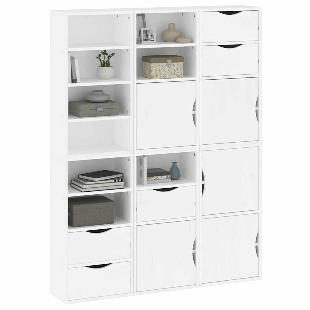 Side Cabinets 6 pcs "ODDA" White 40x24x79 cm Solid Wood Pine