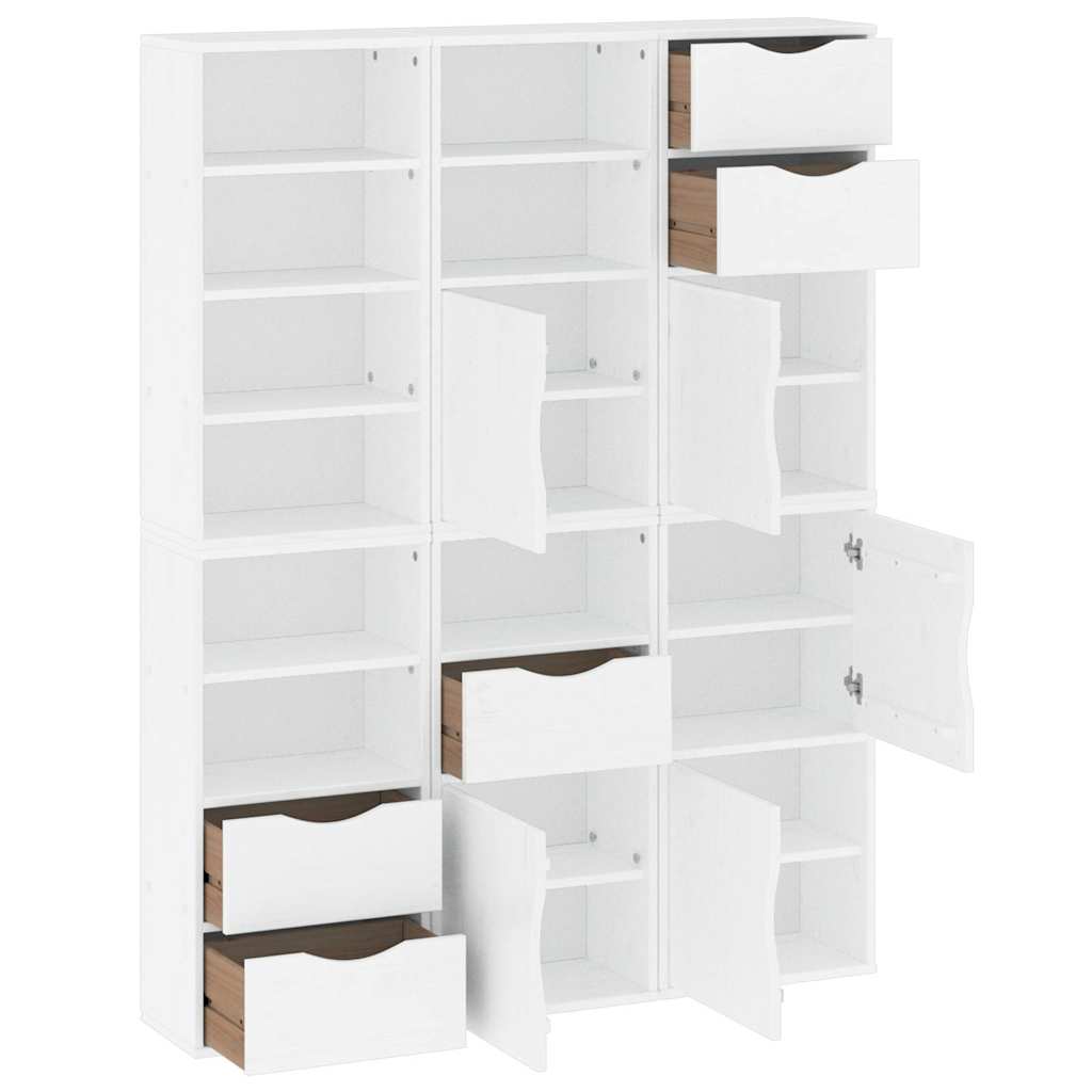 Side Cabinets 6 pcs "ODDA" White 40x24x79 cm Solid Wood Pine