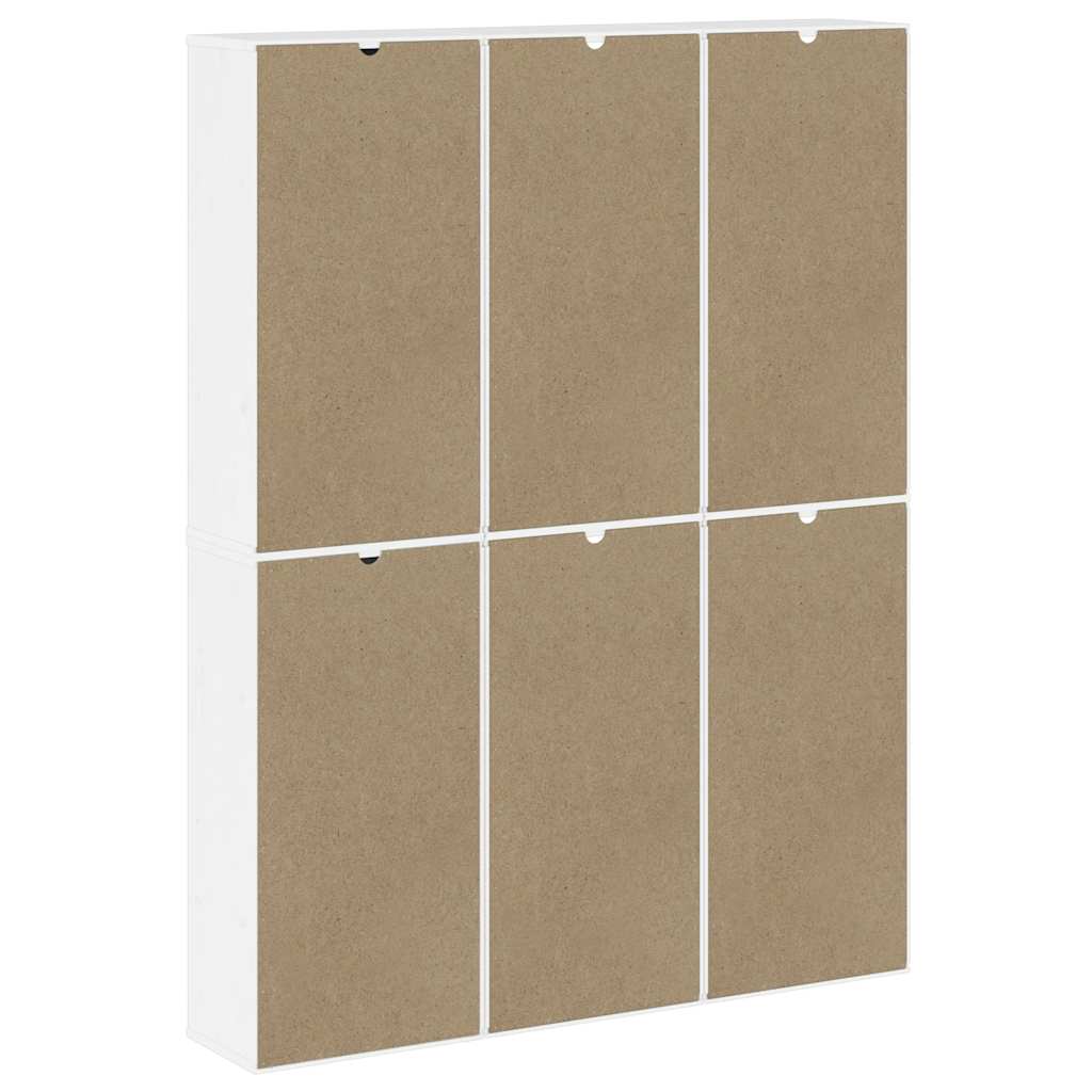 Side Cabinets 6 pcs "ODDA" White 40x24x79 cm Solid Wood Pine