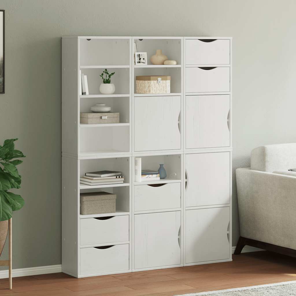 Side Cabinets 6 pcs "ODDA" White 40x24x79 cm Solid Wood Pine