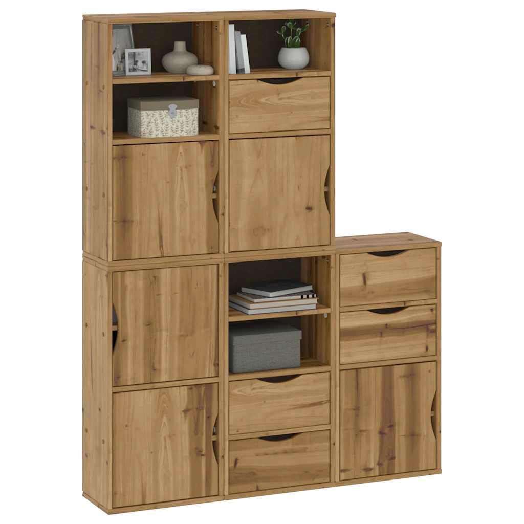 Side Cabinets 5 pcs "ODDA" 40x24x79 cm Solid Wood Pine