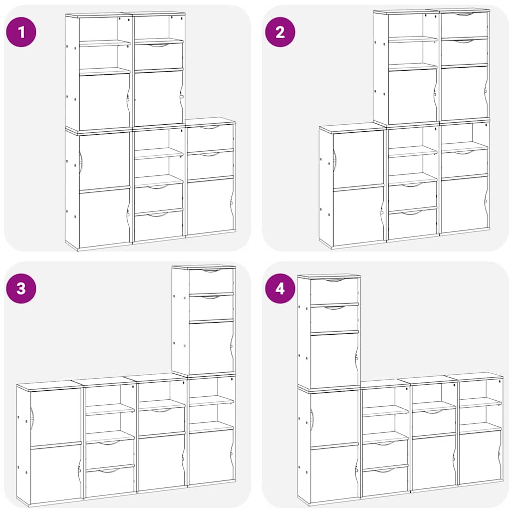 Side Cabinets 5 pcs "ODDA" 40x24x79 cm Solid Wood Pine