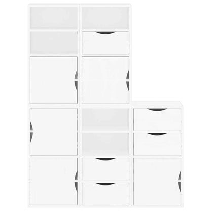 Side Cabinets 5 pcs "ODDA" White 40x24x79 cm Solid Wood Pine
