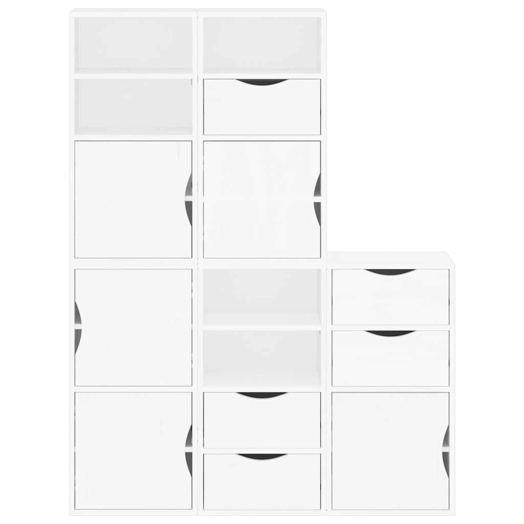 Side Cabinets 5 pcs "ODDA" White 40x24x79 cm Solid Wood Pine