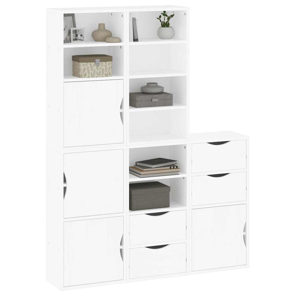Side Cabinets 5 pcs "ODDA" White 40x24x79 cm Solid Wood Pine