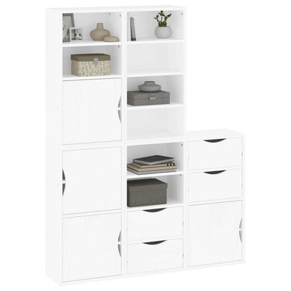 Side Cabinets 5 pcs "ODDA" White 40x24x79 cm Solid Wood Pine