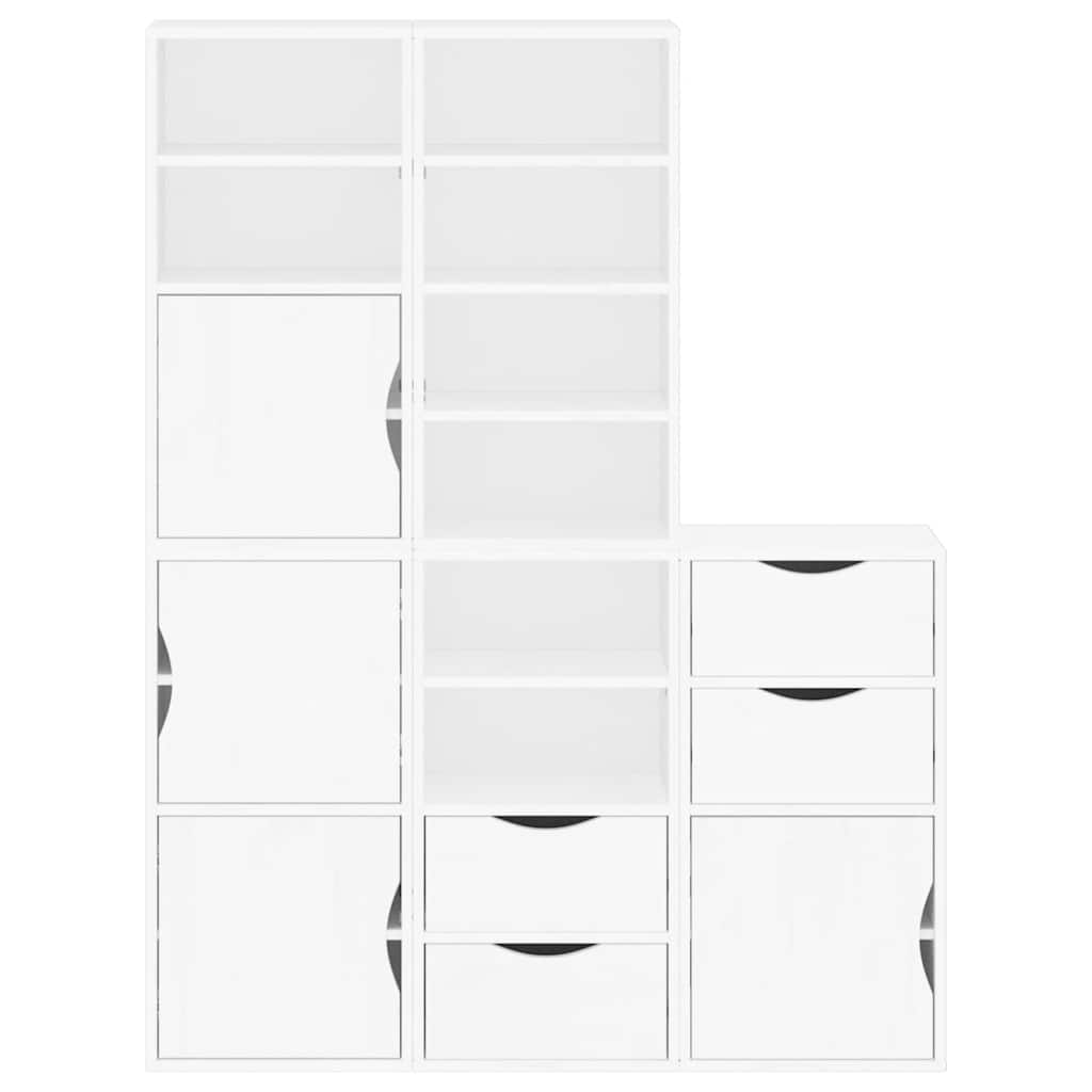 Side Cabinets 5 pcs "ODDA" White 40x24x79 cm Solid Wood Pine
