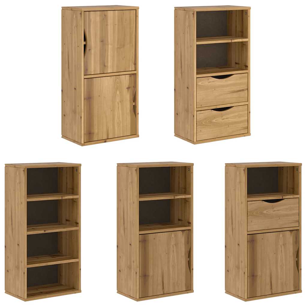 Side Cabinets 5 pcs "ODDA" 40x24x79 cm Solid Wood Pine