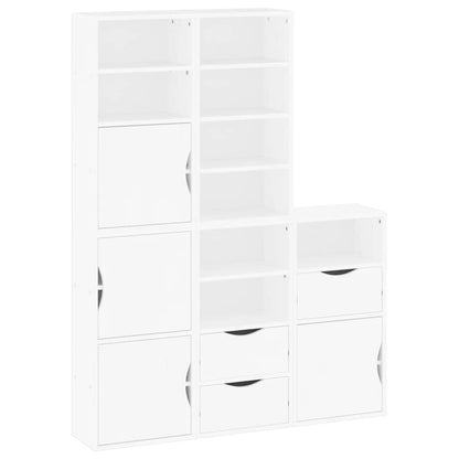 Side Cabinets 5 pcs "ODDA" White 40x24x79 cm Solid Wood Pine