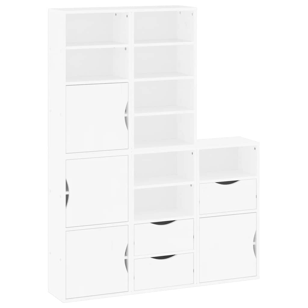 Side Cabinets 5 pcs "ODDA" White 40x24x79 cm Solid Wood Pine