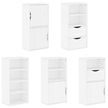 Side Cabinets 5 pcs "ODDA" White 40x24x79 cm Solid Wood Pine