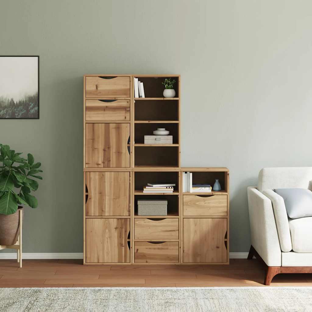 Side Cabinets 5 pcs "ODDA" 40x24x79 cm Solid Wood Pine