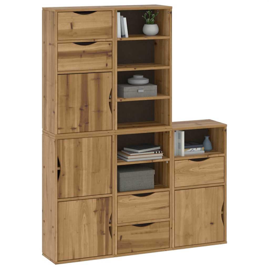 Side Cabinets 5 pcs "ODDA" 40x24x79 cm Solid Wood Pine