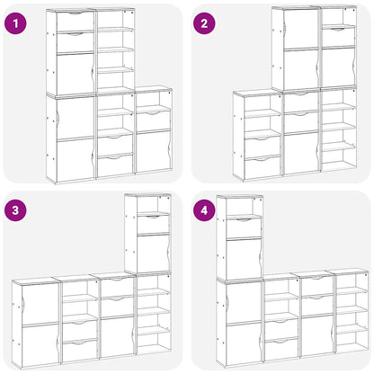 Side Cabinets 5 pcs ODDA 40x24x79 cm Solid Wood Pine