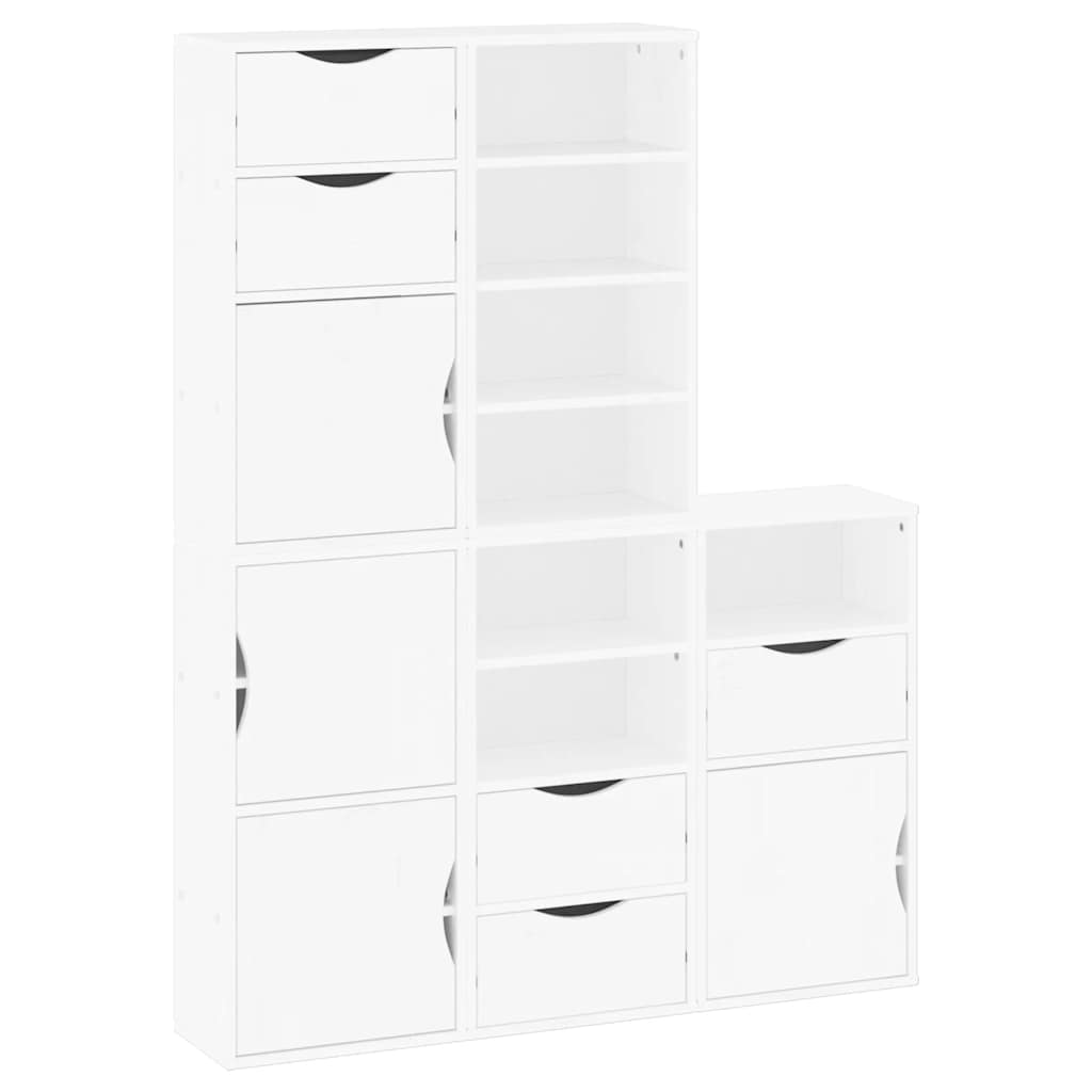 Side Cabinets 5 pcs "ODDA" White 40x24x79 cm Solid Wood Pine