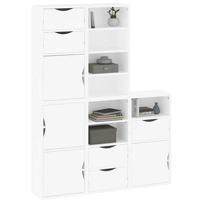 Side Cabinets 5 pcs "ODDA" White 40x24x79 cm Solid Wood Pine