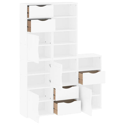 Side Cabinets 5 pcs ODDA White 40x24x79 cm Solid Wood Pine