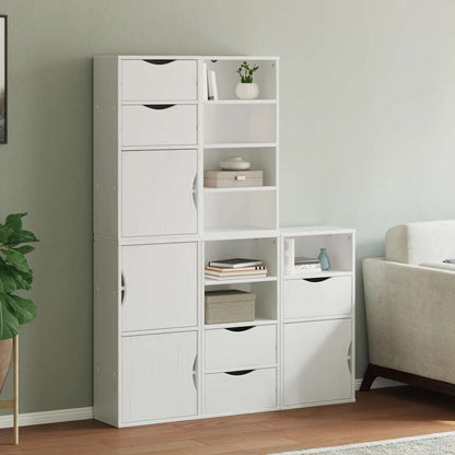 Side Cabinets 5 pcs "ODDA" White 40x24x79 cm Solid Wood Pine