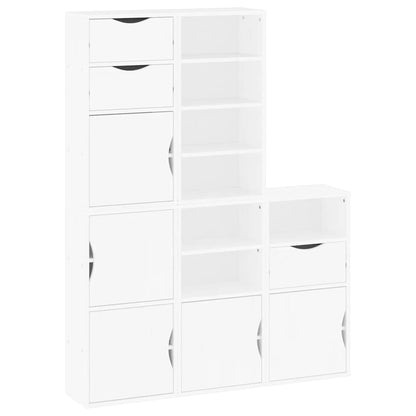 Side Cabinets 5 pcs ODDA White 40x24x79 cm Solid Wood Pine