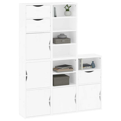 Side Cabinets 5 pcs "ODDA" White 40x24x79 cm Solid Wood Pine