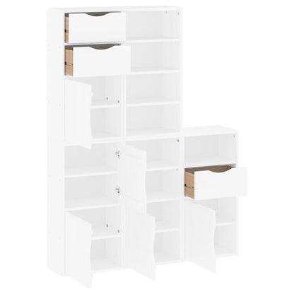 Side Cabinets 5 pcs "ODDA" White 40x24x79 cm Solid Wood Pine