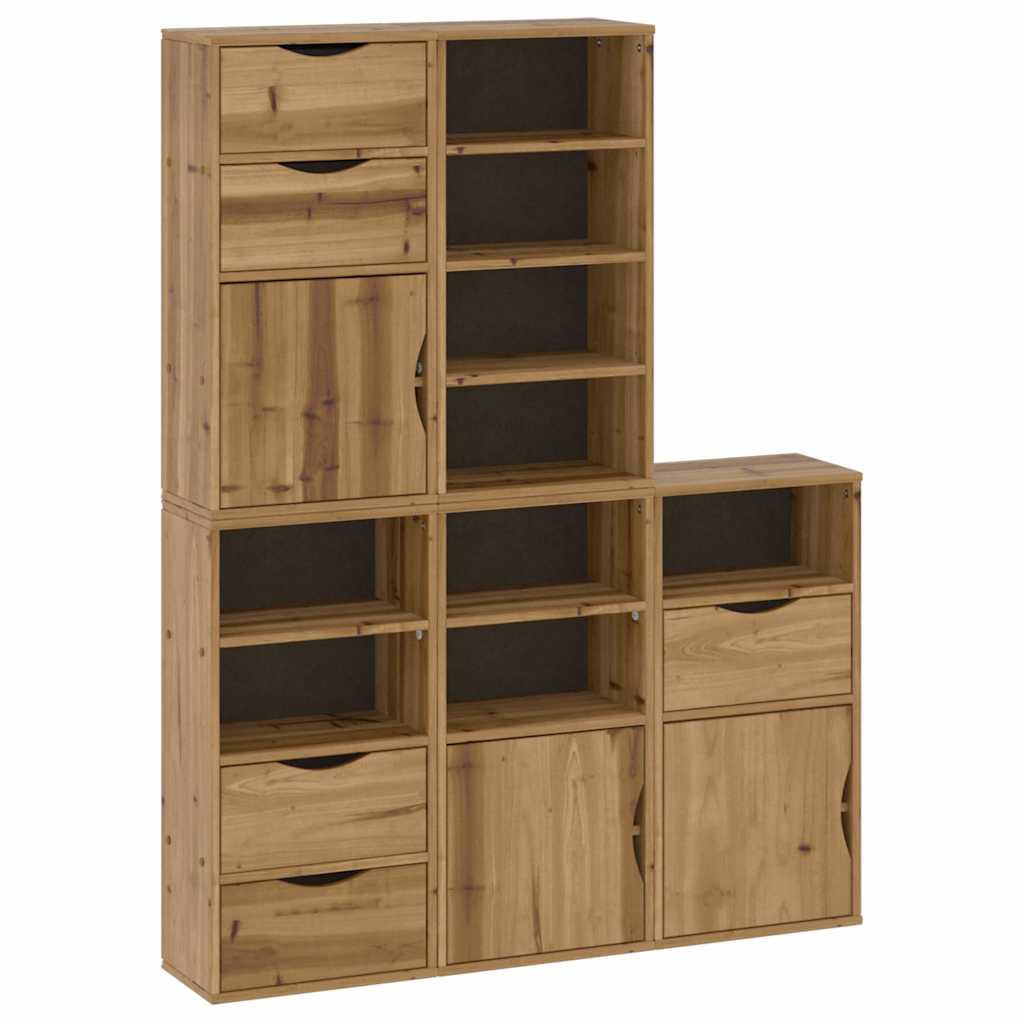 Side Cabinets 5 pcs "ODDA" 40x24x79 cm Solid Wood Pine