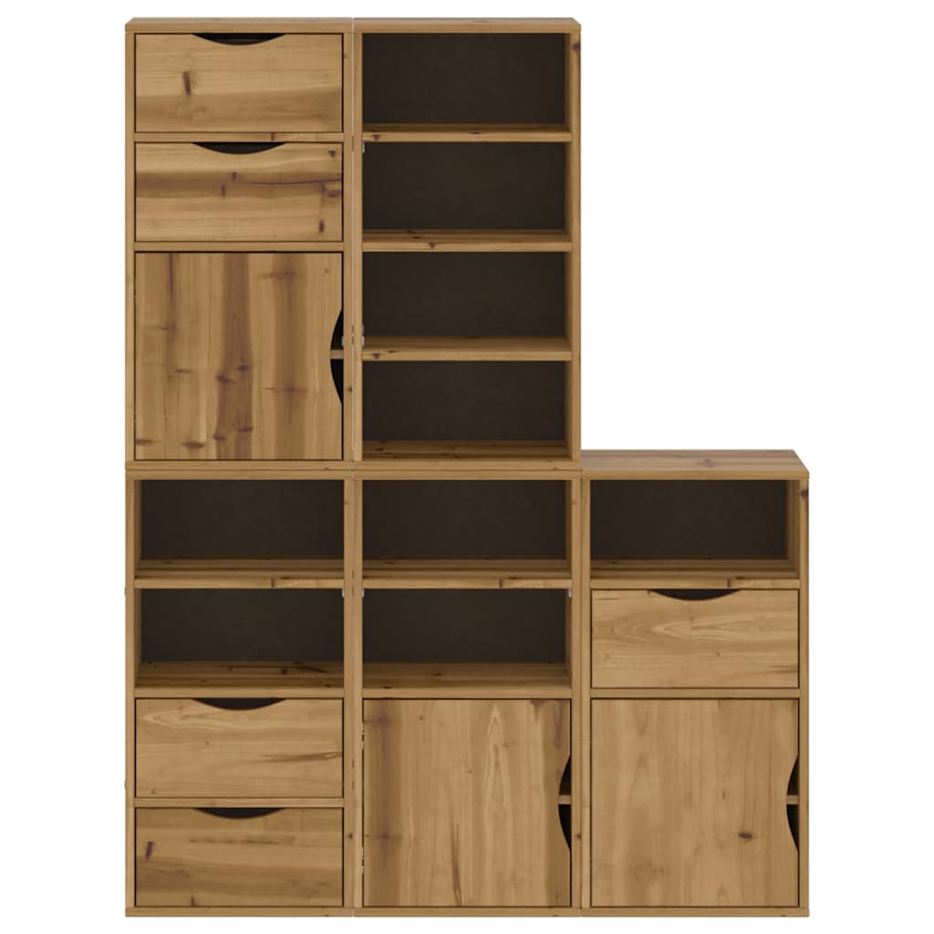 Side Cabinets 5 pcs "ODDA" 40x24x79 cm Solid Wood Pine