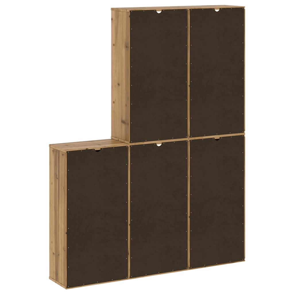 Side Cabinets 5 pcs ODDA 40x24x79 cm Solid Wood Pine
