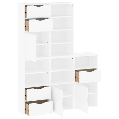 Side Cabinets 5 pcs "ODDA" White 40x24x79 cm Solid Wood Pine