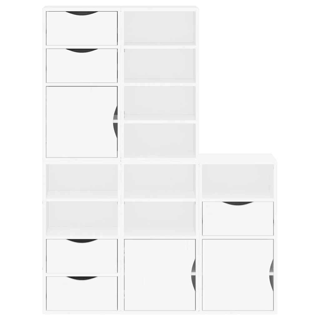 Side Cabinets 5 pcs "ODDA" White 40x24x79 cm Solid Wood Pine