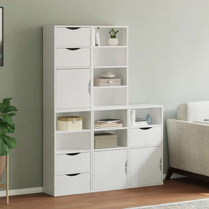 Side Cabinets 5 pcs "ODDA" White 40x24x79 cm Solid Wood Pine