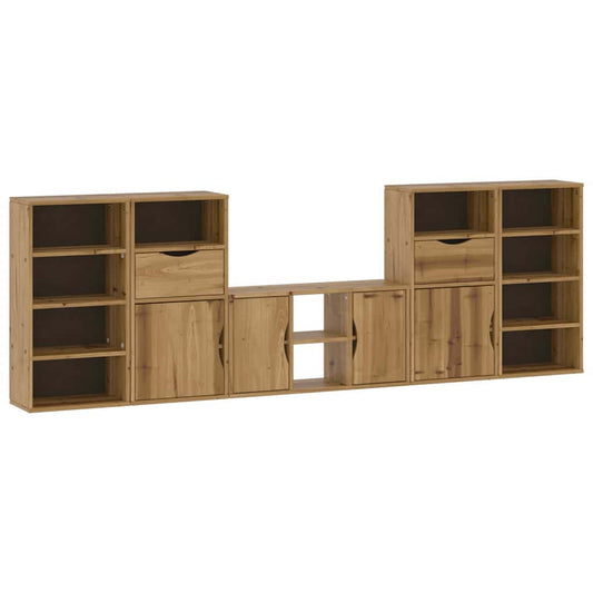 5 Piece TV Units with Storage "ODDA" Solid Wood Pine