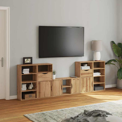 5 Piece TV Units with Storage "ODDA" Solid Wood Pine